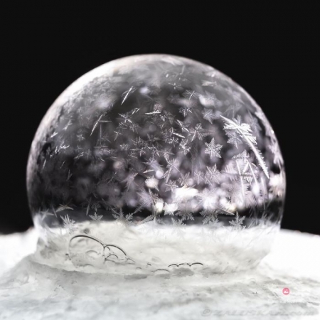 انجماد حباب صابون در دمای -15 درجه سانتیگراد در ورشو، لهستان