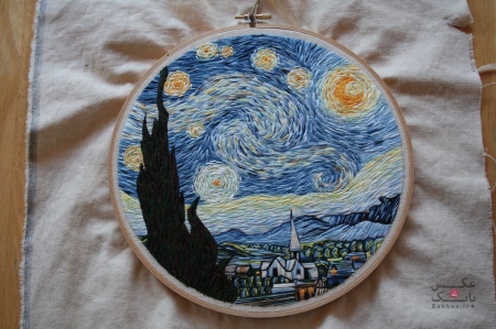 نخ و سوزن برای ایجاد آثار Van Gogh