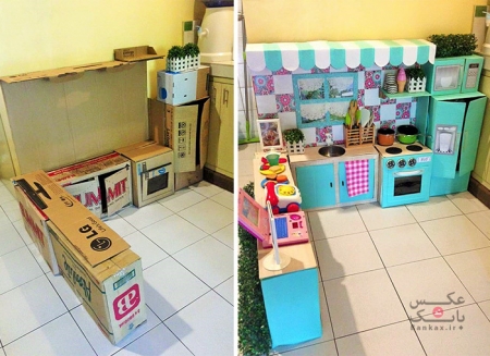آشپزخانه مقوایی برای کودک دلبندتان
