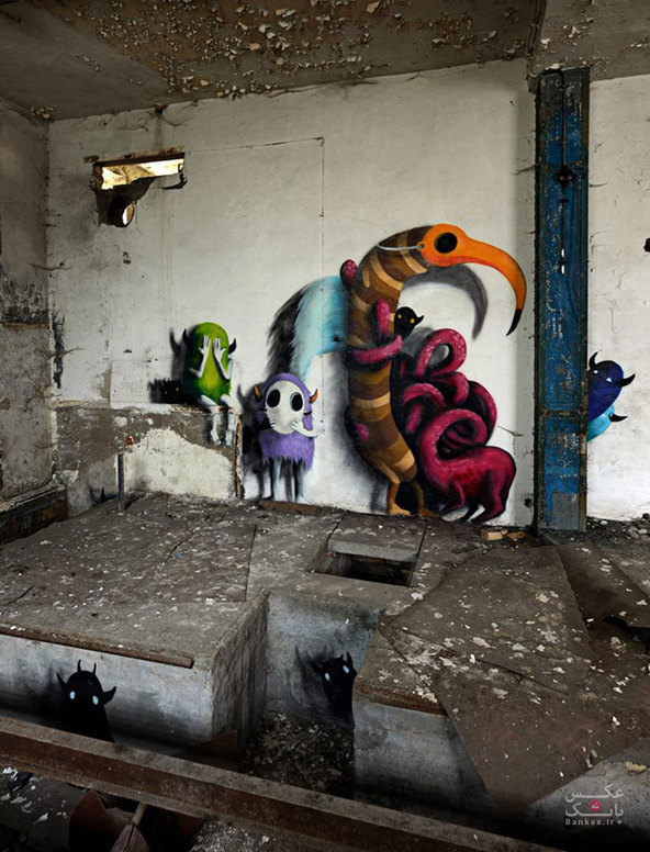 Monzter: هنرمندی که هیولاهایای را بر روی دیوارهای ساختمان های رها شده در برلین رسم کرد/بانک عکس